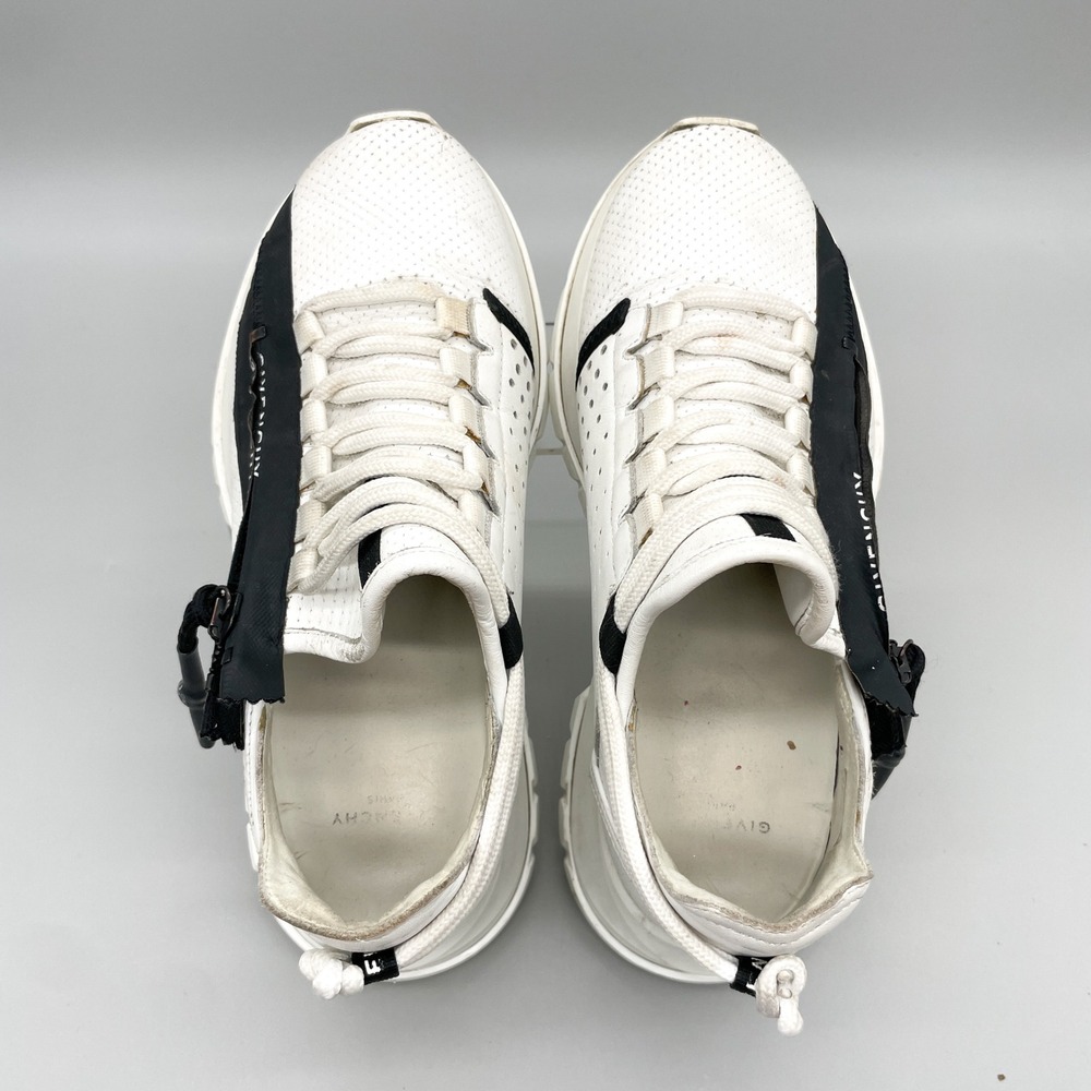 Givenchy Spectre Runner White Perforated Leather Zip Low Top Sneakers Womens 37 - Picture 8 of 15